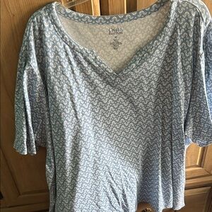 Croft & Barrow Women's Light Blue Short Sleeve Top
